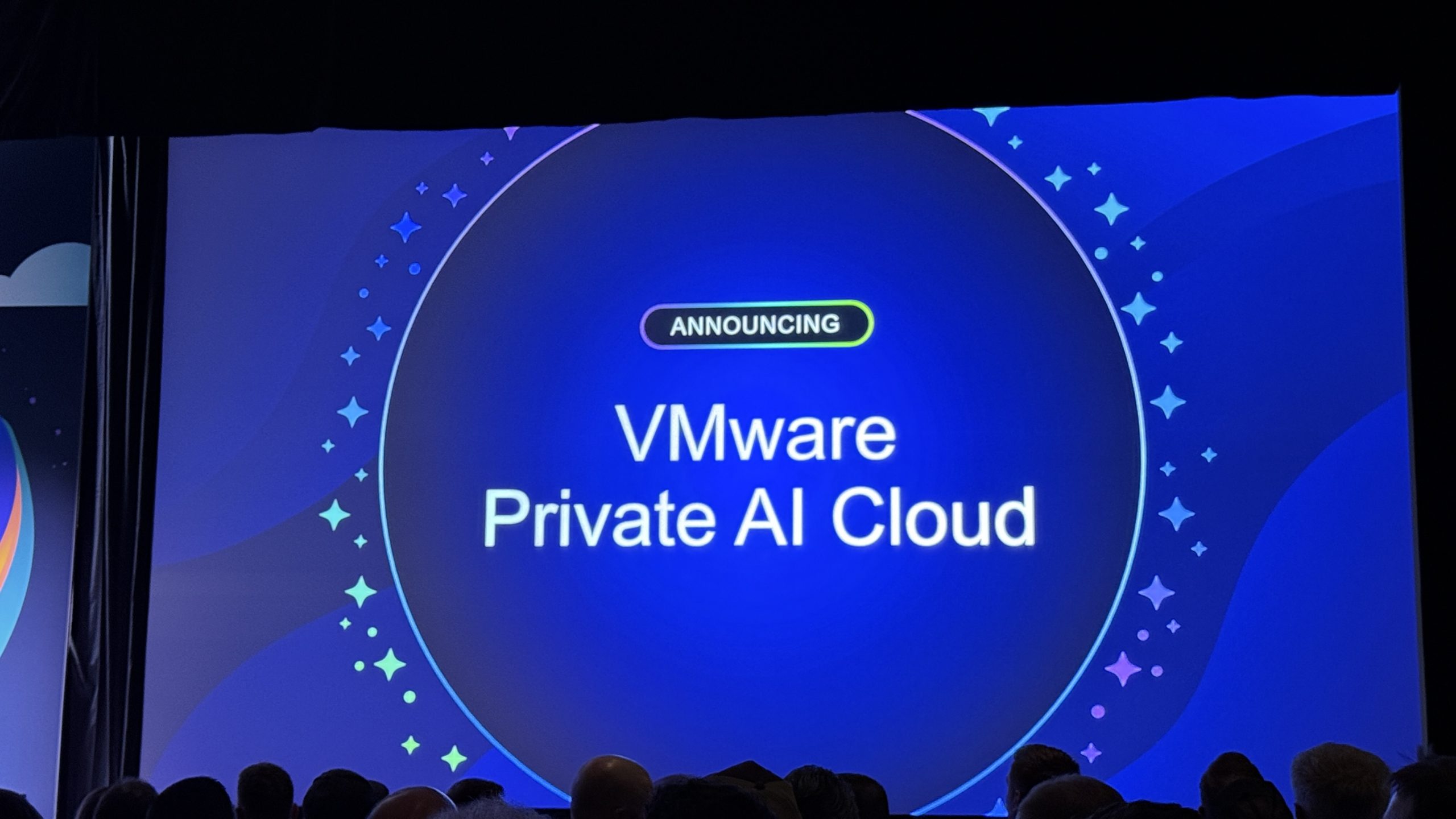 Announcement slide reading VMware Private AI Cloud