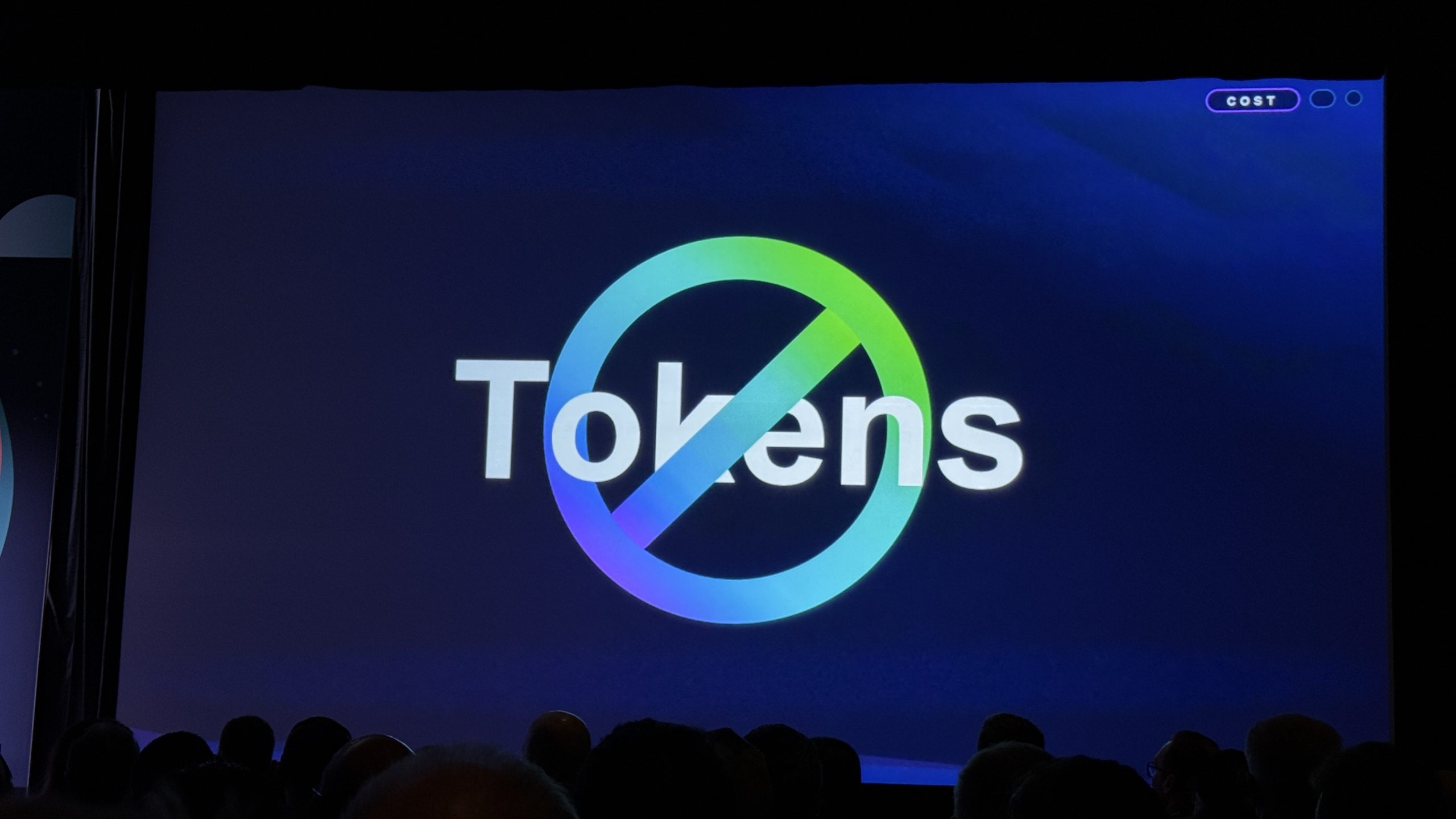 Slide showing the word Tokens with a red circle-and-slash over it